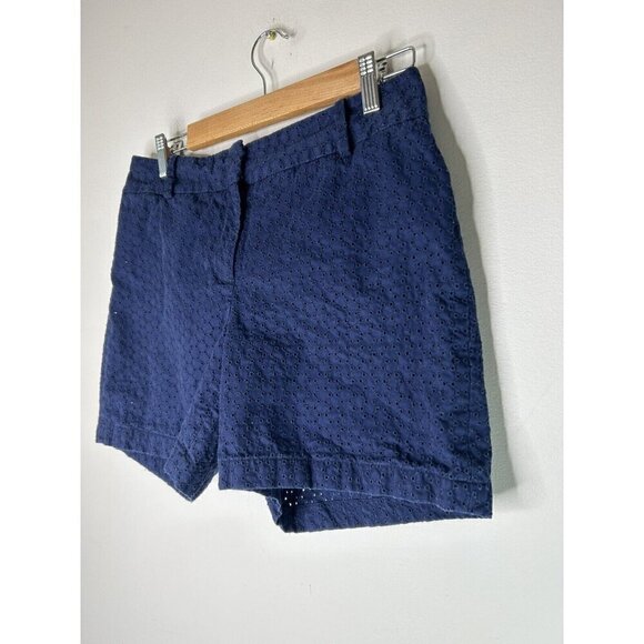 Talbots Chino Shorts Casual Flat Front Pattern Women’s Navy Blue Size 6 - Picture 2 of 8